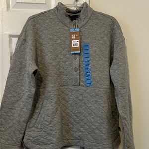 Eddie Bauer Men's Gray Quilted Crewneck Sweater